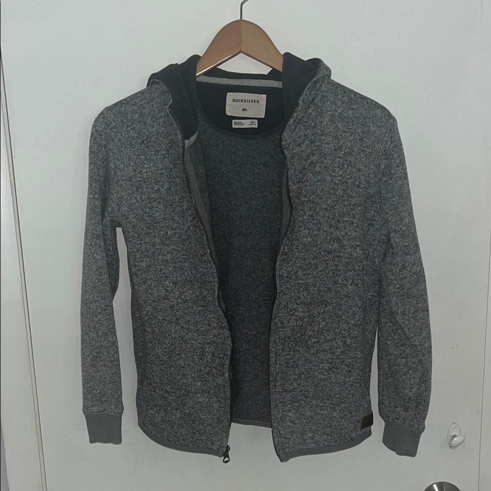 Quiksilver Gray Heather Zip Up Hoodie